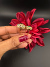Premium 2 Finger Ring in Moissanite kundan and CZ Adjustable Finger Ring, One size fits all