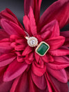 Premium 2 Finger Ring in Moissanite kundan, doublet Stone and CZ Adjustable Finger Ring