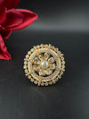 Premium Quality Ring Moissanite Kundan, CZ, Pearls is Tyaani inspired Adjustable Finger Ring