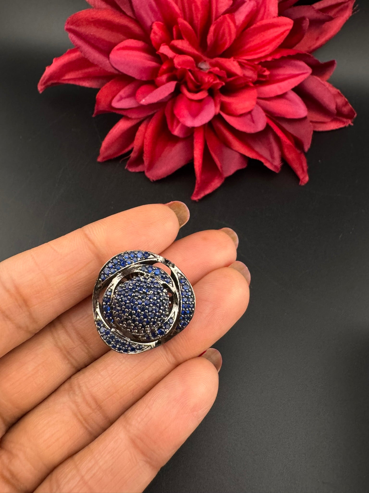 Premium Victorian and Cubic Zirconia(AD) Adjustable Ring Adjustable Finger Ring