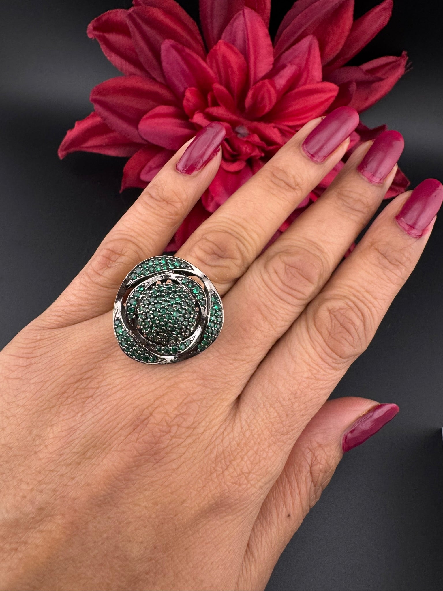 Premium Victorian and Cubic Zirconia(AD) Adjustable Ring Adjustable Finger Ring