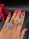 Premium Silver and Cubic Zirconia(AD) Adjustable Ring Adjustable Finger Ring