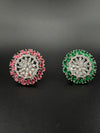 Premium Silver color Adjustable Big Ring in Crystals and Cubic Zirconia in Unique Design