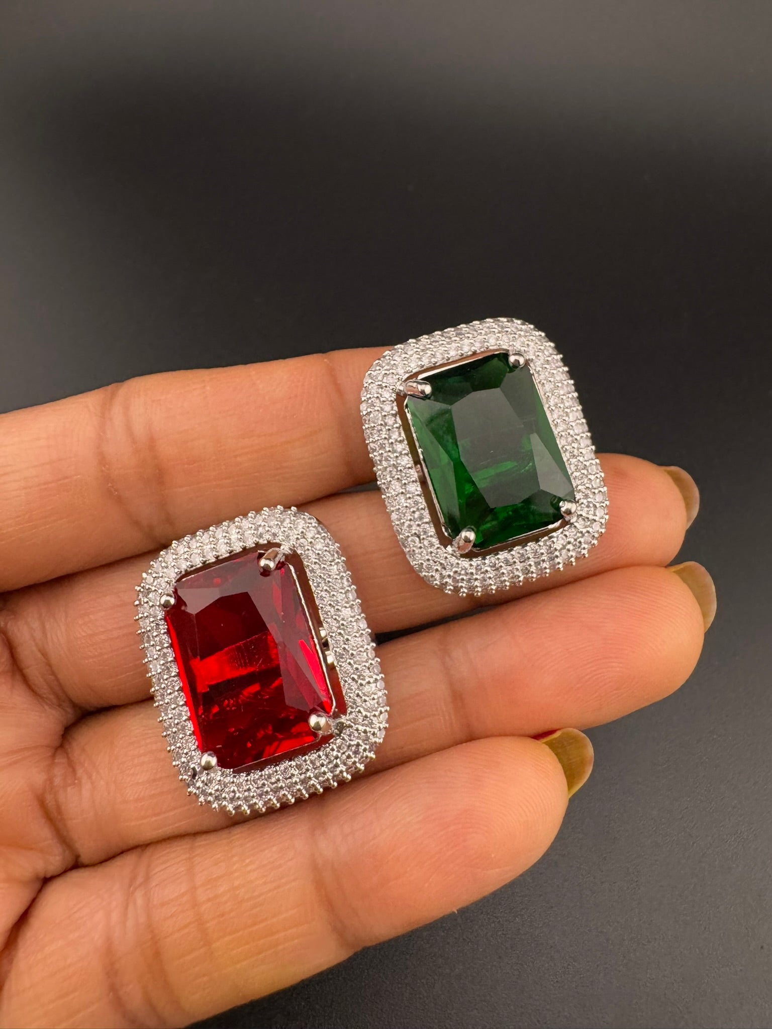 Premium Quality Adjustable Rectangle Ring, Crystals, CZ unique design