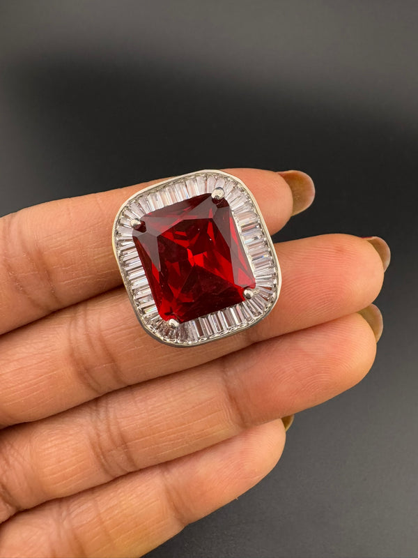 Premium Quality Adjustable Square Ring, Crystals, CZ unique design