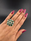 Premium Silver color Adjustable Square Ring in Crystals and Cubic Zirconia in Unique Design