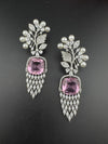 Premium Nano Setting Cubic Zirconia with Pearls is designer Inspired Statement Drop Dangle Long earring