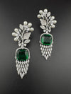 Premium Nano Setting Cubic Zirconia with Pearls is designer Inspired Statement Drop Dangle Long earring