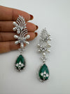 Premium Nano Setting Cubic Zirconia with Pearls is designer Inspired Statement Drop Dangle Long earring