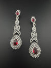 Premium Cubic Zirconia and Crystal stone in silver color is designer Inspired Statement Long earrings