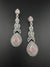 Premium Cubic Zirconia and Crystal stone in silver color is designer Inspired Statement Long earrings