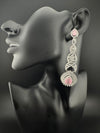 Premium Cubic Zirconia and Crystal stone in silver color is designer Inspired Statement Long earrings