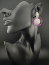 Premium Nano Setting Cubic Zirconia Chandelier earrings in Crystal stones in silver color Statement earrings