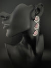 Premium Cubic Zirconia and Crystal stone in silver color Statement Long earrings