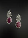 Premium Cubic Zirconia and Crystal stones in silver color earrings