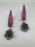 Leaf style Premium Cubic Zirconia, Crystal, Natural stone in silver color Long earrings
