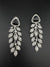 Leaf style Premium Cubic Zirconia, Crystal, Natural stone in silver color Long earrings