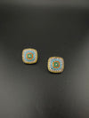 Premium Nano Setting Cubic Zirconia is Victorian designer Inspired Statement Square Stud earring