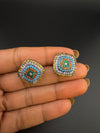 Premium Nano Setting Cubic Zirconia is Victorian designer Inspired Statement Square Stud earring