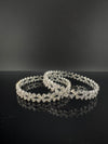 Silver Crystal and Cubic Zirconia bangle is Designer inspired bangles set of 2/Indian Kada set