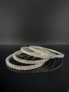 Gold and Silver Cubic Zirconia bangle is Designer inspired bangles set of 4/Indian Kada set