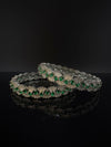 Silver Crystal and Cubic Zirconia bangle is Designer inspired bangles set of 2/Indian Kada set