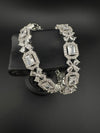 Silver Crystal and Cubic Zirconia bangle is Designer inspired bangles set of 2/Indian Kada set
