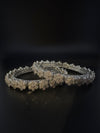 Silver Crystal and Cubic Zirconia bangle is Designer inspired bangles set of 2/Indian Kada set
