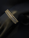 Gold Polki and Cubic Zirconia bangle is Designer inspired bangles set of 2