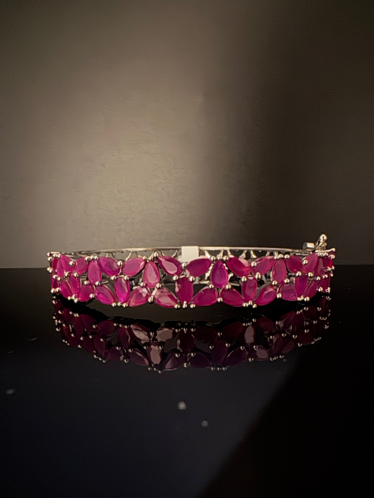 Openable Stone and Cubic Zirconia Bracelet Designer inspired Bracelet bangle Fits upto 2.6" wrist size