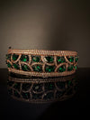 Single Victorian Openable Designer bracelet with crystal stones, Cubic Zirconia in unique Nano setting/single bangle/Fits size upto 2.6"