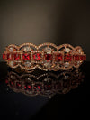Rose Gold Openable Designer bracelet with crystal stones, Cubic Zirconia in unique Nano setting
