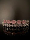 Silver color Openable Designer bracelet with crystal stones, Cubic Zirconia in unique setting