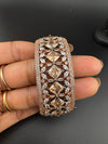 Single Victorian Openable Designer bracelet with crystal stones, Cubic Zirconia in unique Nano setting/single bangle/Fits size upto 2.6"