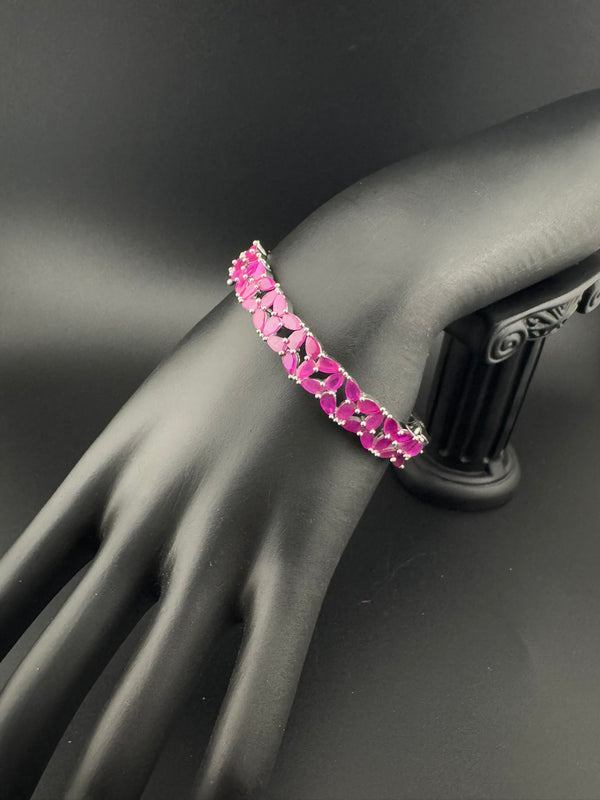 Openable Stone and Cubic Zirconia Bracelet Designer inspired Bracelet bangle Fits upto 2.6" wrist size