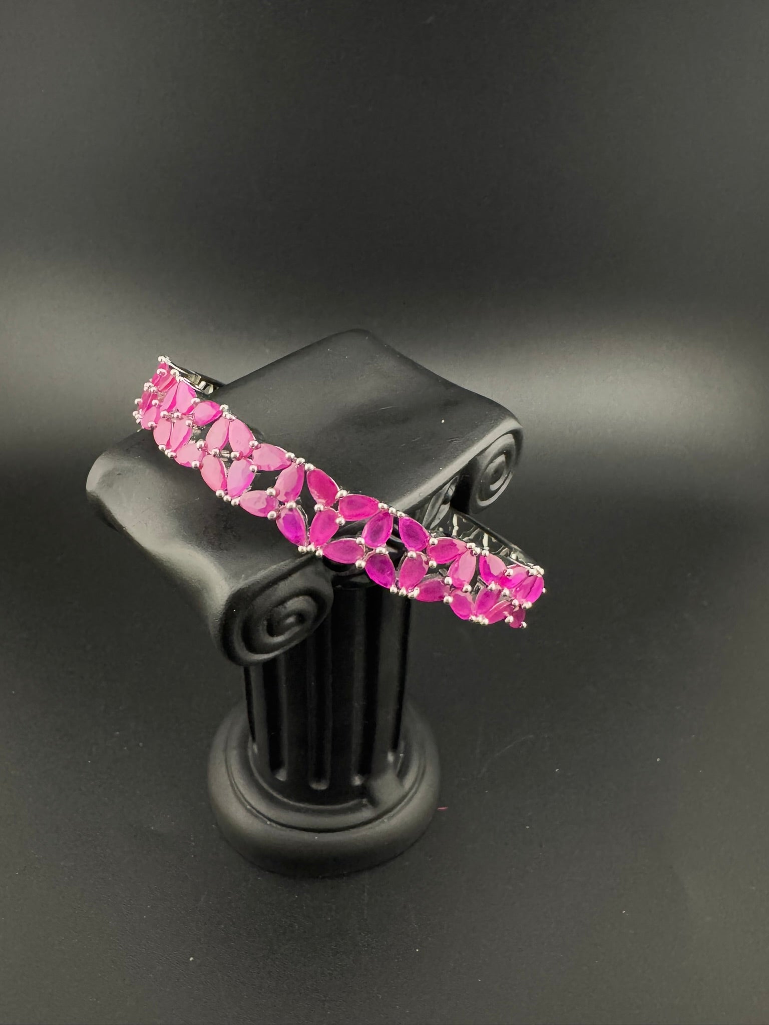 Openable Stone and Cubic Zirconia Bracelet Designer inspired Bracelet bangle Fits upto 2.6" wrist size