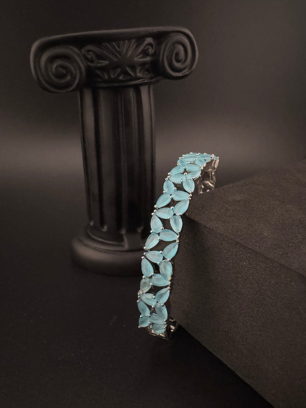 Openable Stone and Cubic Zirconia Bracelet Designer inspired Bracelet bangle Fits upto 2.6" wrist size