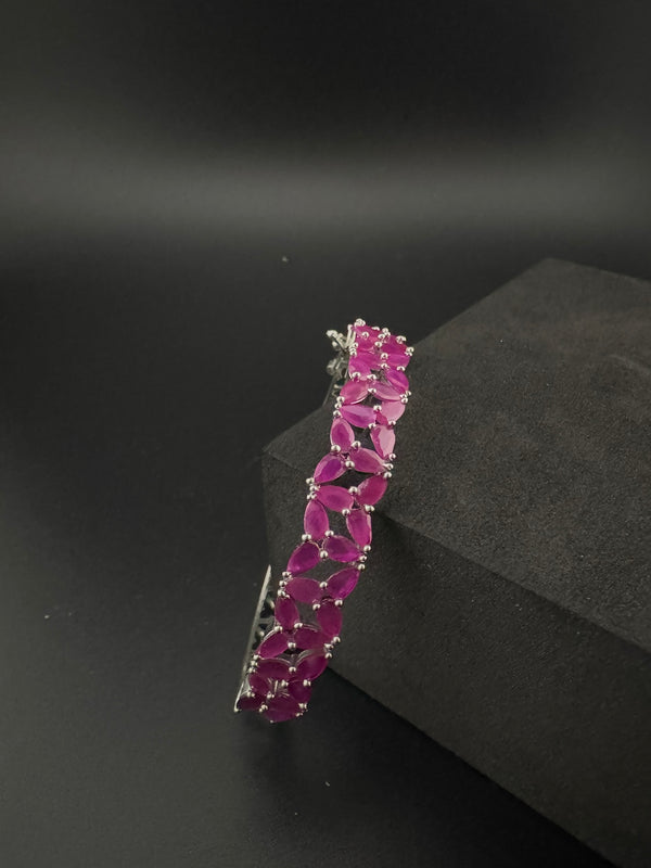Openable Stone and Cubic Zirconia Bracelet Designer inspired Bracelet bangle Fits upto 2.6" wrist size