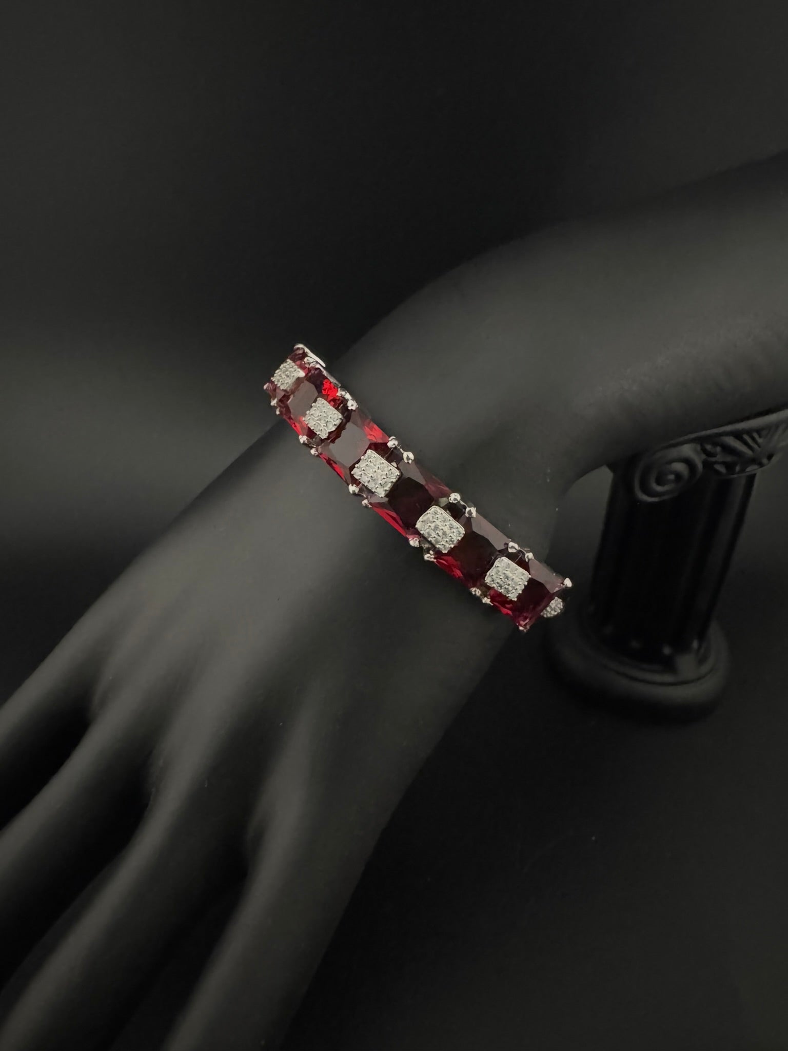 Openable Stone and Cubic Zirconia Bracelet Designer inspired Bracelet bangle Fits upto 2.6" wrist size