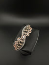 Rose Gold Openable Designer bracelet with crystal stones, Cubic Zirconia in unique Nano setting