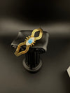 High Quality Gold Polish, Cubic Zirconia and stones Designer bracelet/Statement Bracelet/Indian Jewelry/Openable bangle/Fits upto 2.6" size