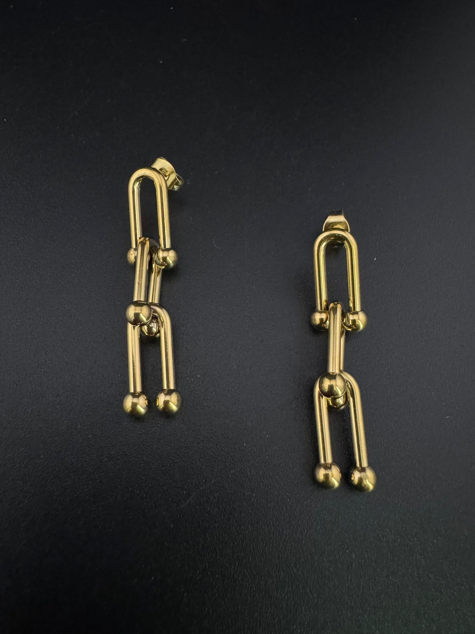 Anti-Tarnish Water resistant Gold Hoop earrings in drop design/Everyday earrings/Light weight everyday jewelry/office wear/daily kids jewelry
