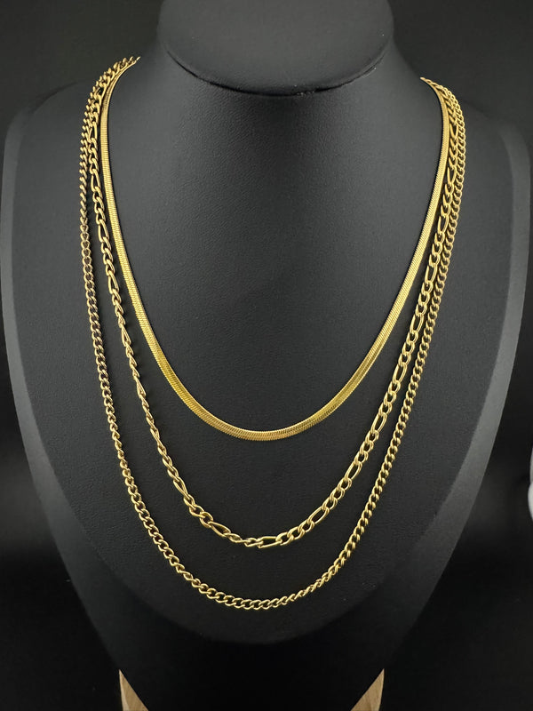 Anti-Tarnish Water resistant 18K Gold color plated multi-layer necklace/Office wear necklace/Everyday jewelry/Light weight everyday jewelry
