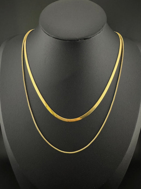 Anti-Tarnish Water resistant 18K Gold color plated multi-layer necklace/Office wear necklace/Everyday jewelry/Light weight everyday jewelry