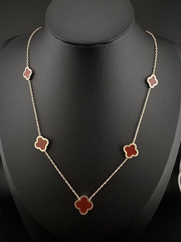 Anti-Tarnish Water resistant 18K Gold color plated clover Necklace/Office wear /Everyday jewelry/Light weight everyday jewelry