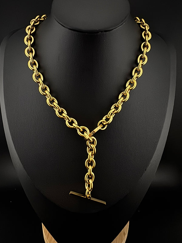 Anti-Tarnish Water resistant 18K Gold color plated thick necklace/Partywear jewelry/Office wear necklace/gold jewelry/Light weight jewelry