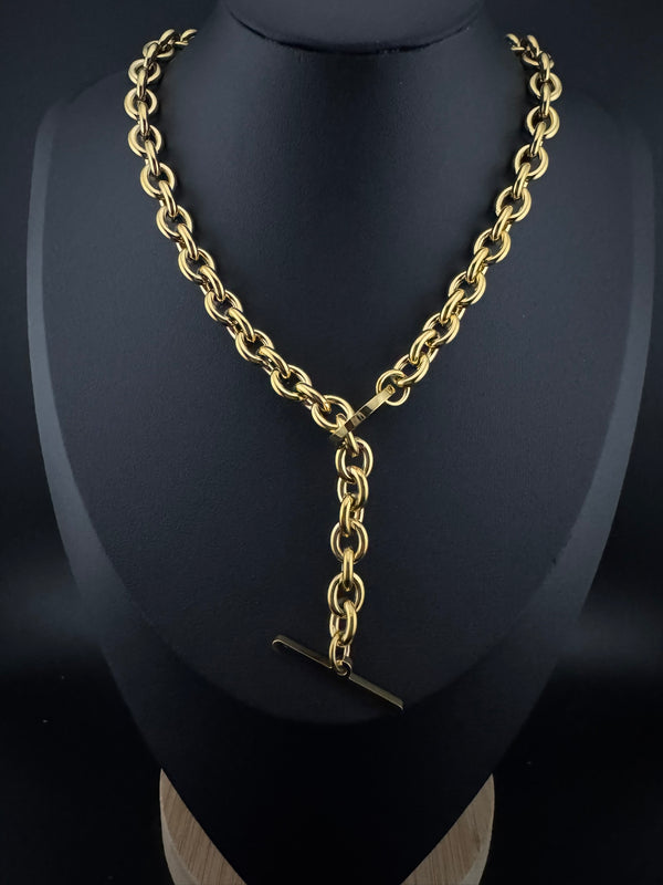 Anti-Tarnish Water resistant 18K Gold color plated thick necklace/Partywear jewelry/Office wear necklace/gold jewelry/Light weight jewelry