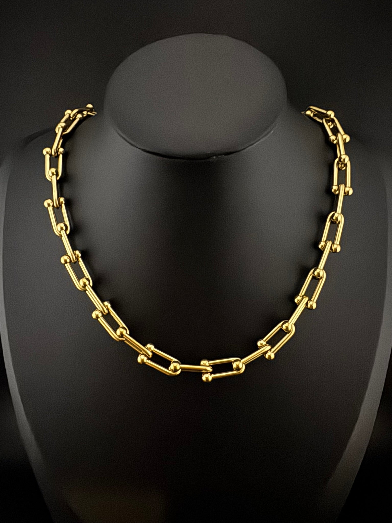 Anti-Tarnish Water resistant 18K Gold color plated thick necklace/Partywear jewelry/Office wear necklace/gold jewelry/Light weight jewelry
