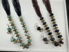 Premium Quality fusion Long Necklace with Enamel, natural and Onyx Beads with dangle earrings/Contemporary long Necklace set/Party/everyday
