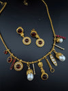 Sabyasachi Inspired Necklace set in matt gold, Pearls and natural stones/Contemporary necklace set/Indian jewelry/Unique necklace set